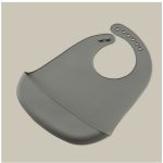 SILIKONSKI PODBRADAK ZA BEBE INTERBABY - PETROL GREY - Slika 2