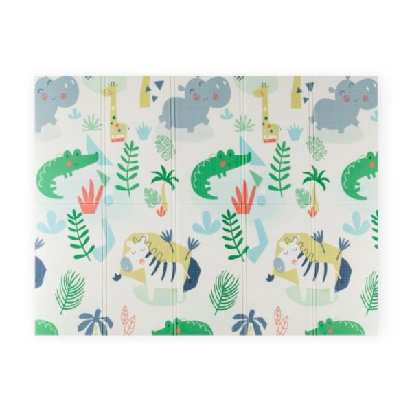 PETITE&MARS Dvostrana podloga za igru Campy, Jungle&Hexagon 197x147 cm