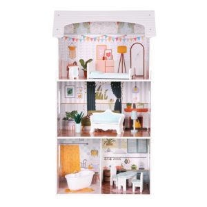 Ecotoys Drvena kućica za lutke Alice s namještajem - Slika 2