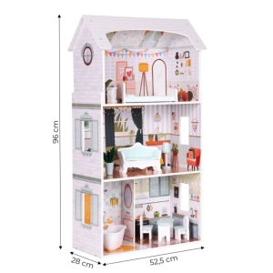 Ecotoys Drvena kućica za lutke Alice s namještajem - Slika 8