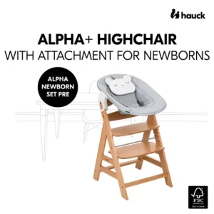 Hauck hranilica Alpha Newborn Set Pre - Nature Grey - Slika 4