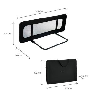 Kinderkraft Guard & Dream zaštitna ograda za krevet 118x41x44 cm, Black - Slika 7