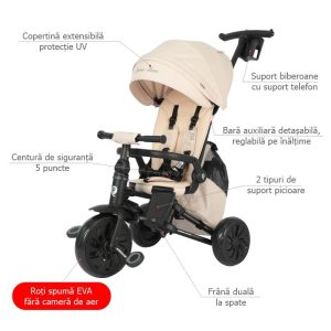 QPLAY NOVA MAX SKLOPIVI TRICIKL - BEIGE - Slika 8