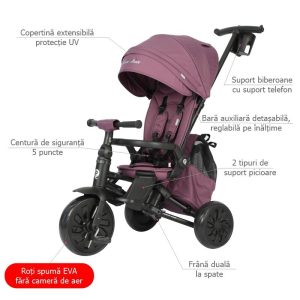 QPLAY NOVA MAX SKLOPIVI TRICIKL - VIOLET - Slika 8
