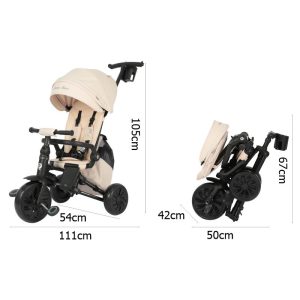 QPLAY NOVA MAX SKLOPIVI TRICIKL - BEIGE - Slika 10