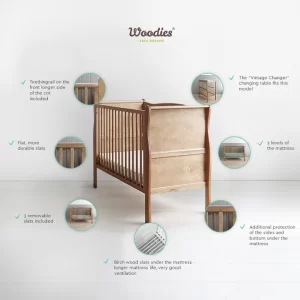 Woodies krevetić Noble Cot - vintage - Slika 6