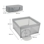 Kinderkraft dječja igraonica/vrtić ZIKI 126,5x126,5x69,5 cm, siva - Slika 8