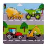 Drvene puzzle Smily Play građevinska vozila