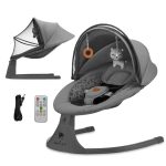 Kinderkraft Električna njihaljka LUMI 2, Dark Grey - Slika 2