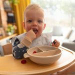 BabyOno Silikonska posuda tri odjeljka s poklopcem, bež - Slika 7