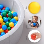 PLUSH NEST Loptice za bazen promjera 6 cm - 200 kom: plava, zelena, crvena i žuta - Slika 9