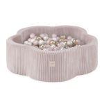 Plush Nest Bazen s 300 loptica 95×30 cm cvijet – svijetlo rozi