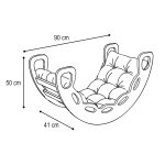 PLUSH NEST Ljuljačka 4-u-1; ljuljačka + zid za penjanje/tobogan + jastuk (rozi) - Slika 11