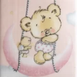 InterBaby Raschel dekica 110x140 Medvjedić roza - Slika 5