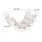 PLUSH NEST Ljuljačka 4-u-1; ljuljačka + zid za penjanje/tobogan + jastuk (svijetlo bež) - Slika 6