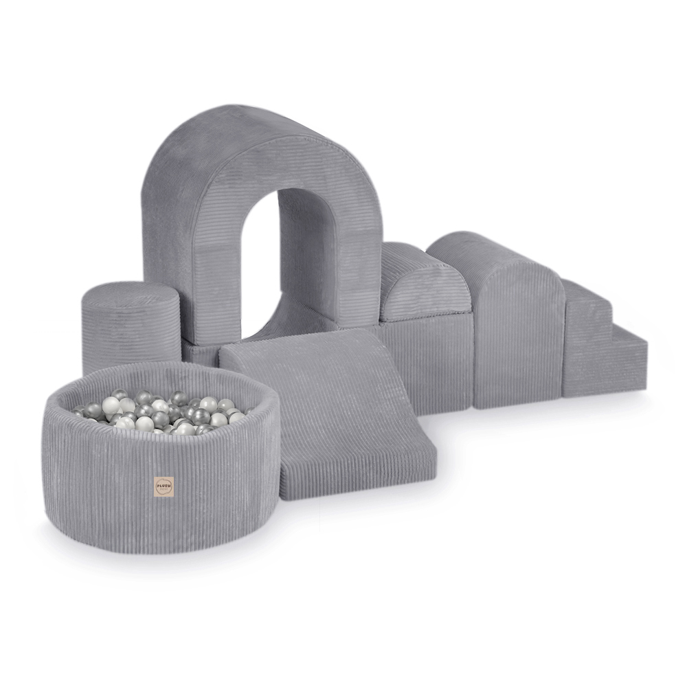 71b291cd56a1496dbb39e8068ad9dd79-1.jpg PLUSH NEST Mekani poligon s 9 elemenata - sivi - Slika 1