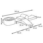 PLUSH NEST Mekani poligon s 5 elemenata - sivi - Slika 6