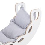 PLUSH NEST Ljuljačka 4-u-1; ljuljačka + zid za penjanje/tobogan + jastuk (svijetlo sivi) - Slika 6