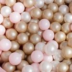 Plush Nest Bazen s 300 loptica 95×30 cm cvijet – svijetlo rozi - Slika 3