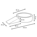 PLUSH NEST Mekani poligon s 2 elementa - sivi - Slika 4