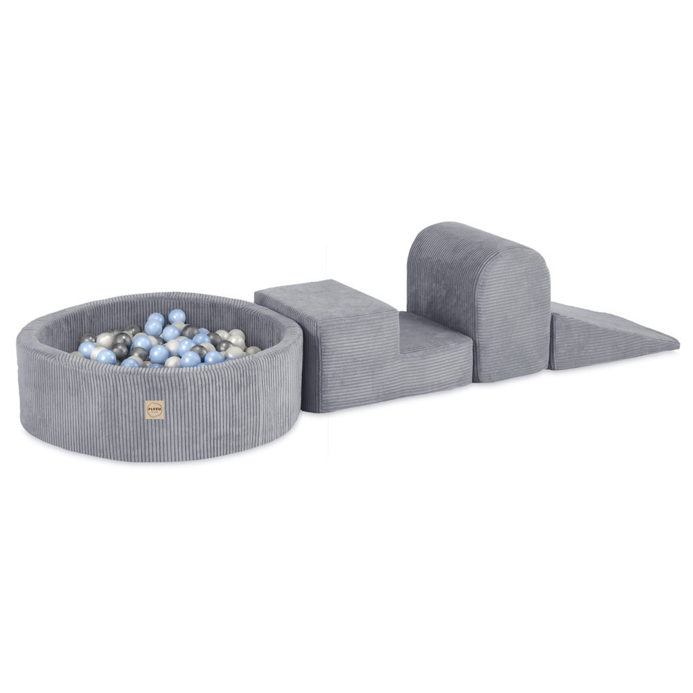 cd14fe01934a85fd51f6b68566bc80ae.jpg PLUSH NEST Mekani poligon s 4 elemenata - sivi - Slika 1