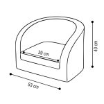 PLUSH NEST Fotelja za djecu – siva - Slika 5