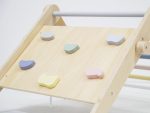 Montessori rastući Pikler trokut 3u1 s aktivnom pločom i 2u1 pločom - pastelni - Slika 8