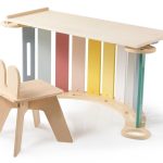 Drvena Montessori ljuljačka 100 cm 6 u 1 max s pločom i stolicom - set pastelne boje