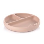 JANE BLW silikonski okrugli tanjur s odjeljcima i vakuumom, Pale