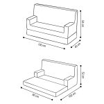 PLUSH NEST Sklopiva sofa s naslonima za ruke, svijetlo roza - Slika 2