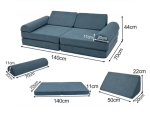 Dječja siva sofa i bunker - korduro - Slika 5