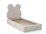 Tapecirani dječji krevet 90x200 sa sivim okvirom - Slika 4