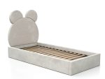 Tapecirani dječji krevet 90x200 sa sivim okvirom