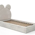 Tapecirani dječji krevet 90x200 sa sivim okvirom