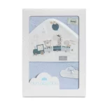 Interbaby ručnik s kapuljačom Vlakić 100x100 Plavi - Slika 2