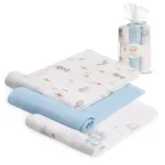 InterBaby tetra pelene Jungle Plava 80x80 - 3 kom