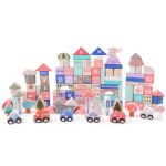 Ecotoys Edukativni drveni blokovi grad s podlogom od 115 dijelova - Slika 2