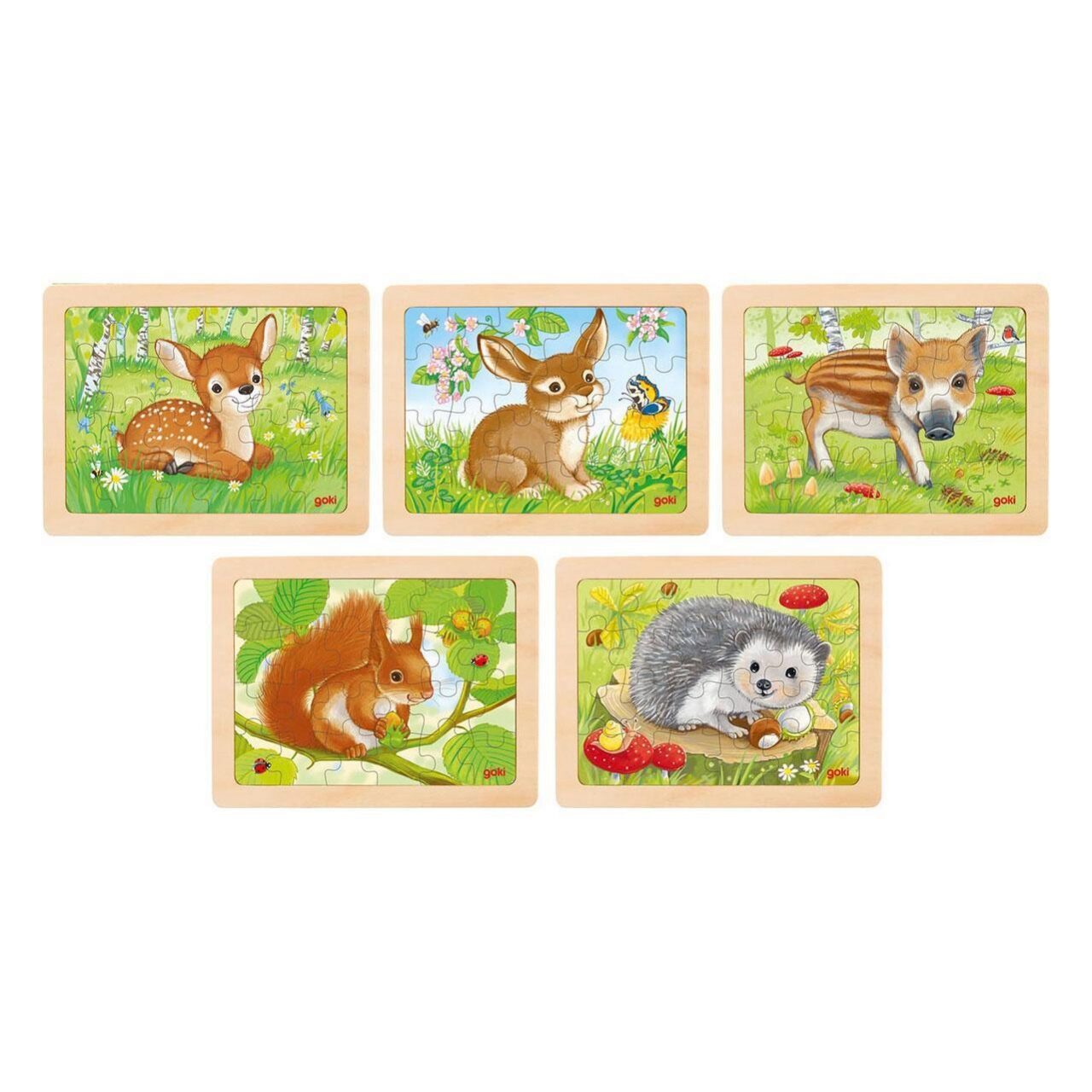 goki-57334-einlegepuzzle-waldtiere-sortiert GOKI DRVENE PUZZLE ŠUMSKE ŽIVOTINJE - Slika 1