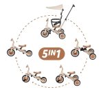 PETITE&MARS Tricikl Turbo Plus 5 u 1, Desert Sand