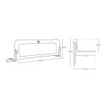 Lionelo zaštitna ograda za krevet Eva 150x42 cm, Grey Melange - Slika 9