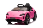 Dječji automobil na baterije Porsche Taycan za 1 osobu, 12 volti, roze boje
