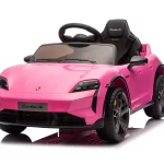 Dječji automobil na baterije Porsche Taycan za 1 osobu, 12 volti, roze boje