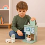 Ecotoys Drveni aparat za kavu Barista, 8 dijelova - Slika 2