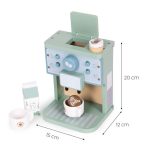 Ecotoys Drveni aparat za kavu Barista, 8 dijelova - Slika 6