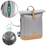 Fillikid torba/ruksak za mamu Rolltop Berlin, stone grey - Slika 8