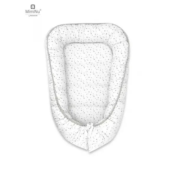 MimiNugnijezdozabebePamukZvjezdice1jpg MimiNu gnijezdo za bebe Bijeli sa sivim zvjezdicama - Slika 1