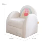 Peppa Pig dječja fotelja s naslonima za ruke Beige Velvet - Slika 2
