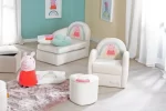 Peppa Pig dječja fotelja s naslonima za ruke Beige Velvet - Slika 5