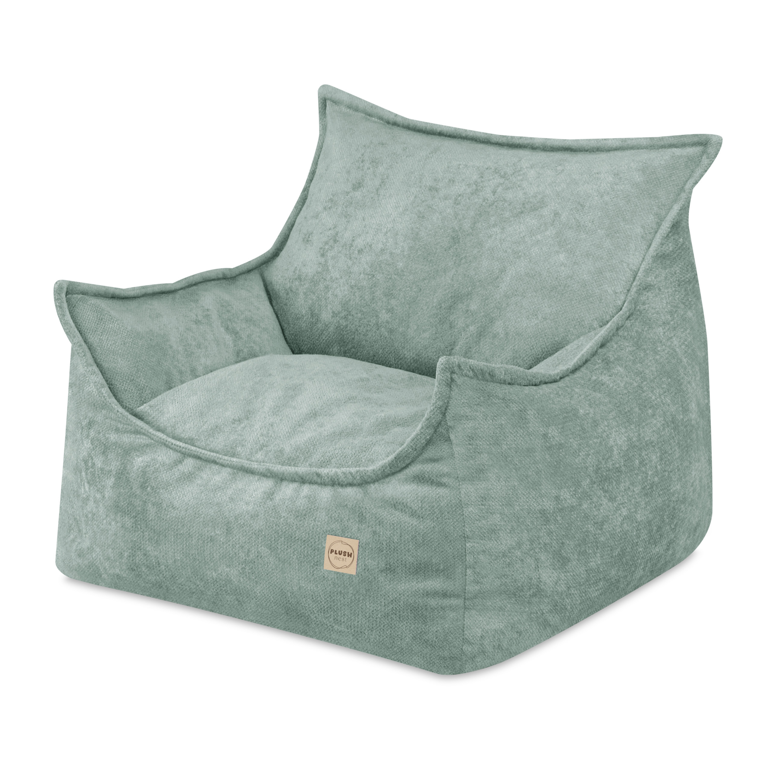 90e9f5dce4a2883c22e35e4526f15e33 Dječja fotelja PLUSH NEST ROYA, zelena, premium šenil - Slika 1