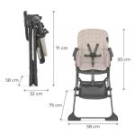 Kinderkraft hranilica FOLDEE, bež - Slika 7